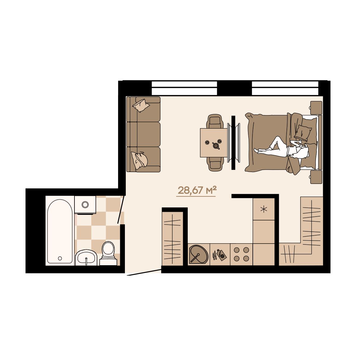 Планировка 1-комн.