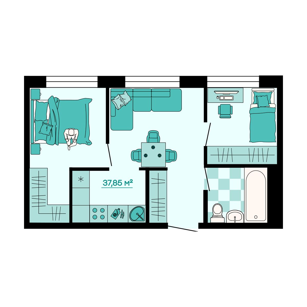 Планировка 2-комн.