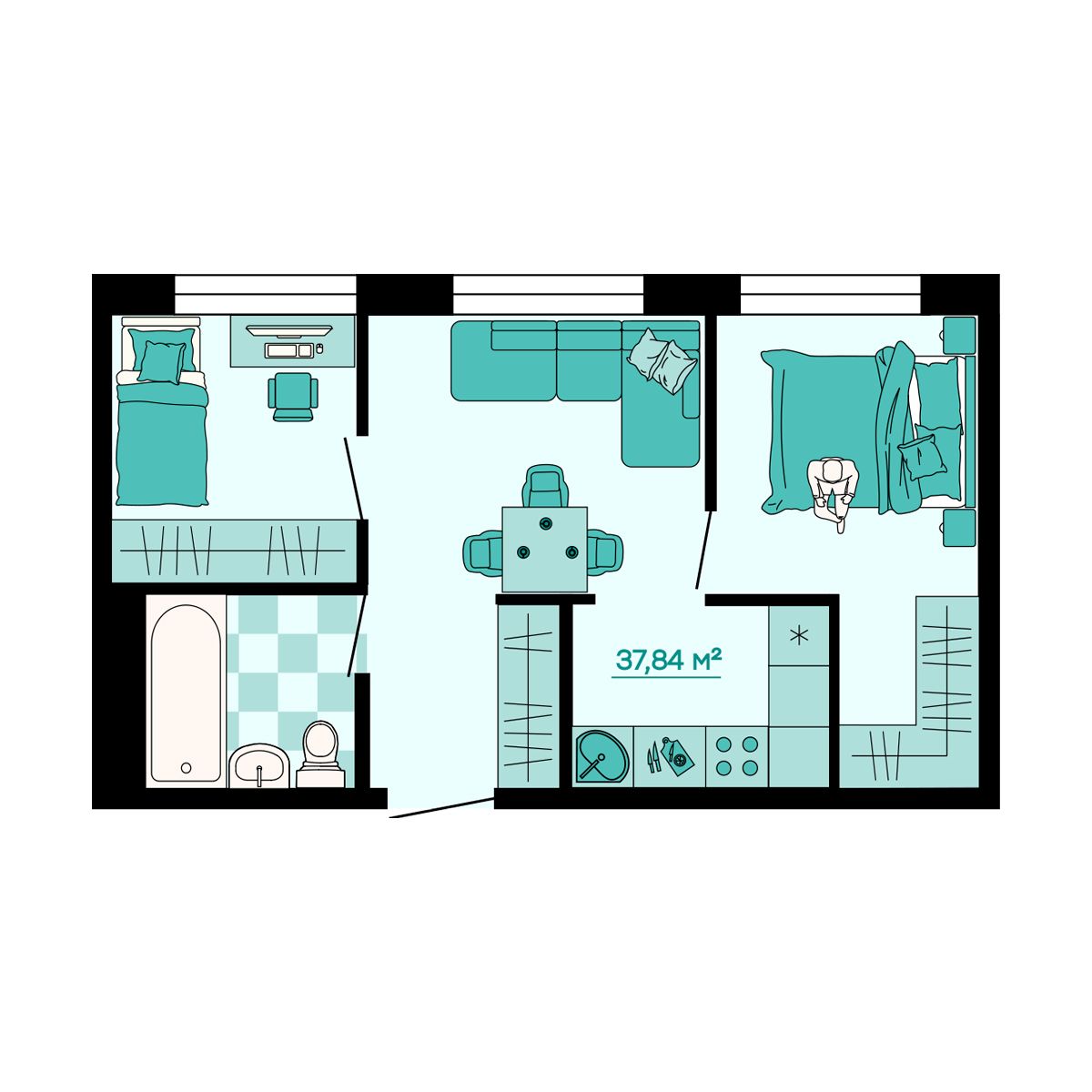 Планировка 2-комн.