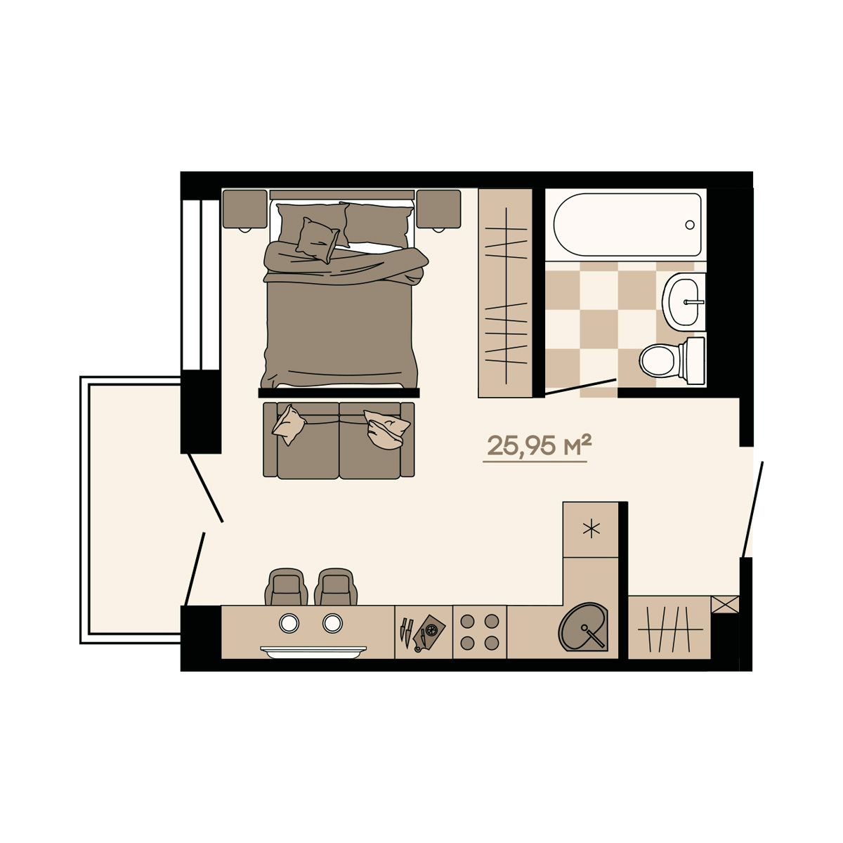 Планировка 1-комн.