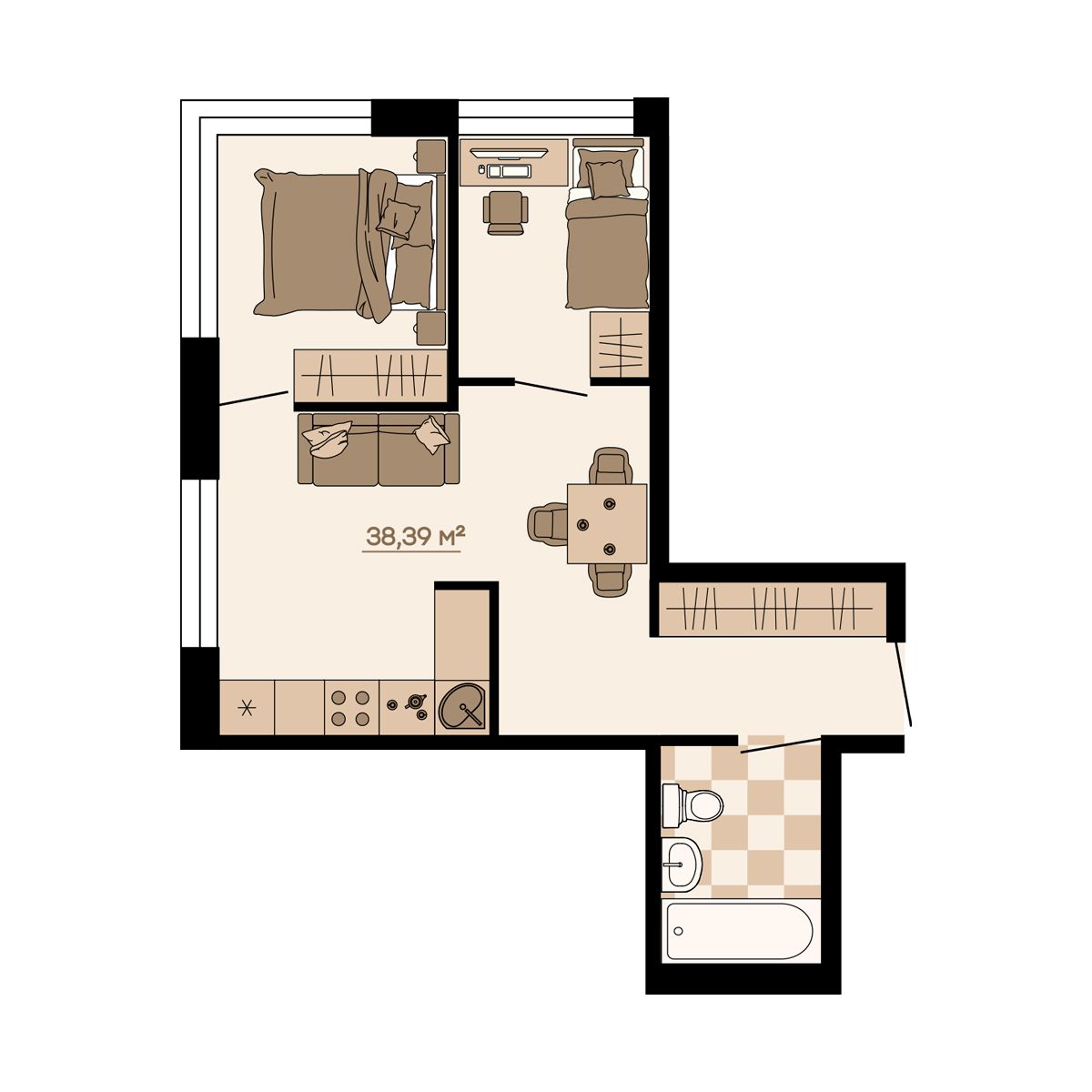 Планировка 2-комн.