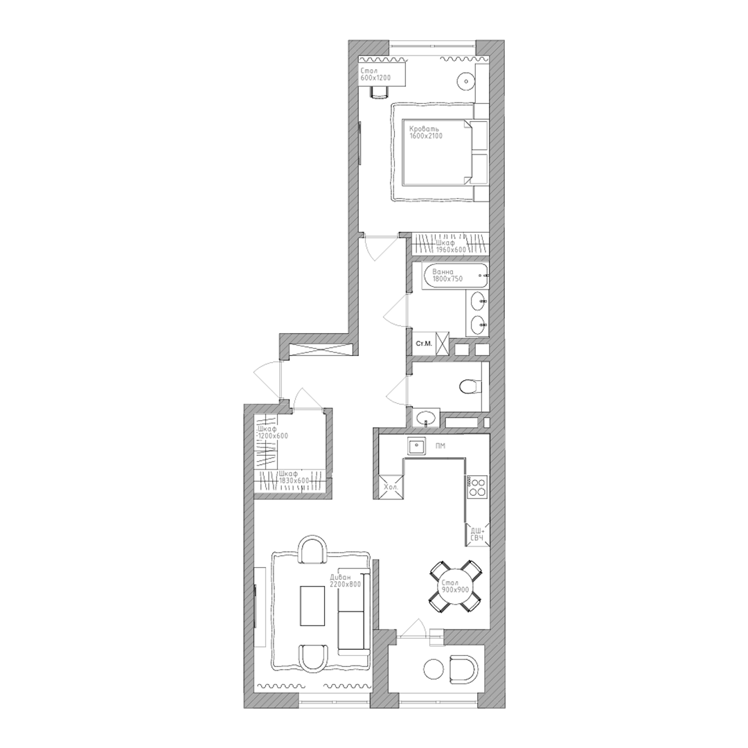2-комнатная, 68.65 м², № 451 в Нобель