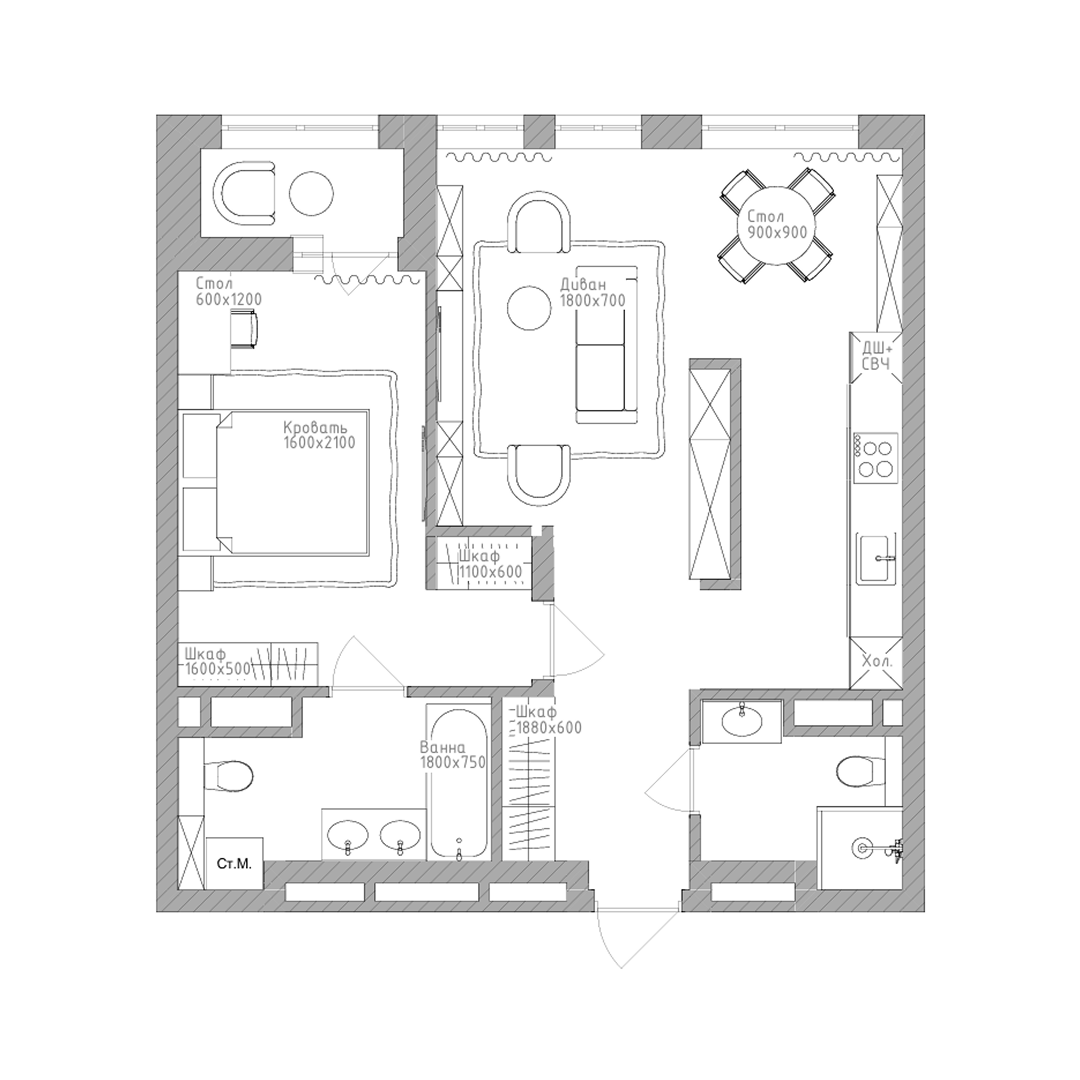 2-комнатная, 62.2 м², № 274 в Нобель