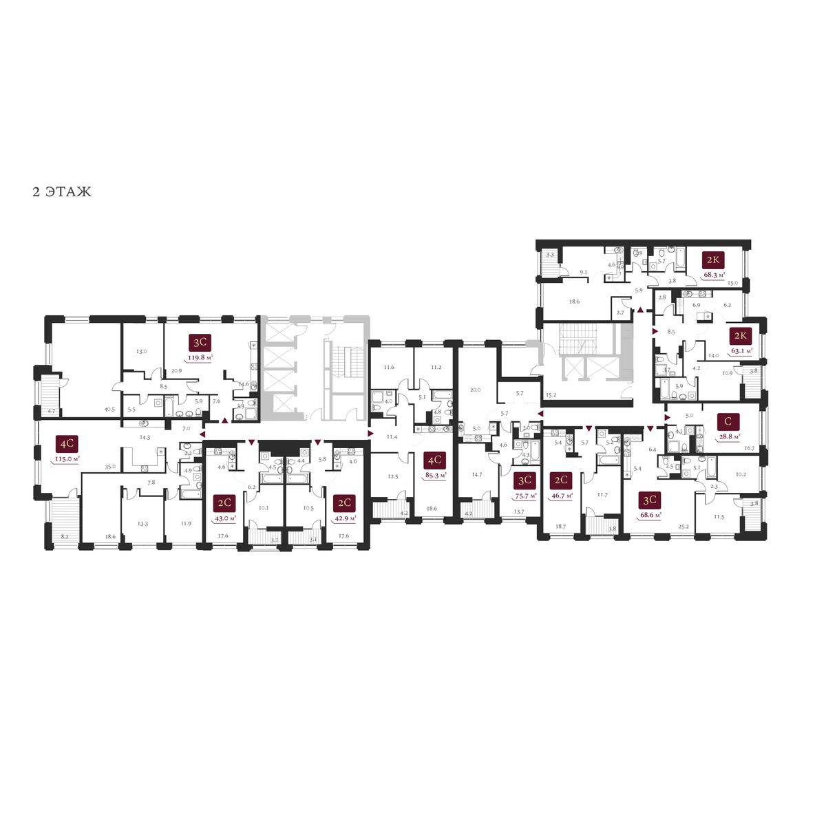4-комнатная, 119.8 м², № 561 в Нобель