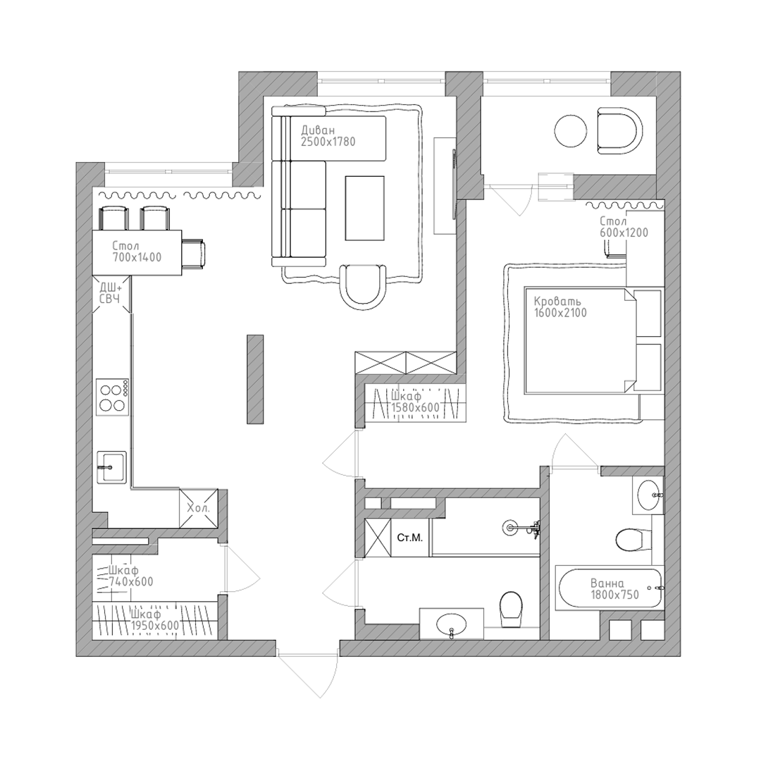 2-комнатная, 64.1 м², № 506 в Нобель