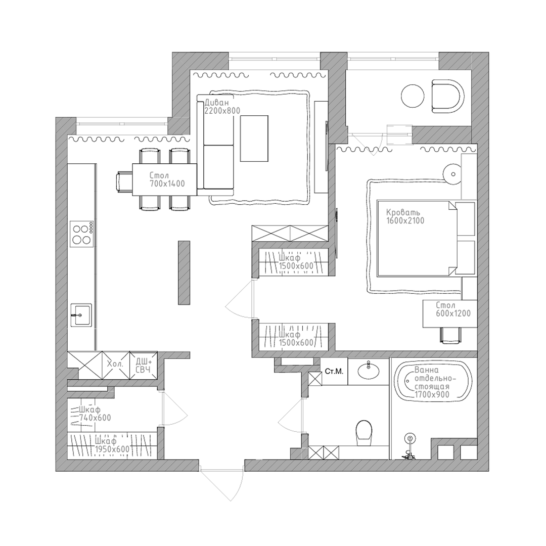 2-комнатная, 64.1 м², № 506 в Нобель