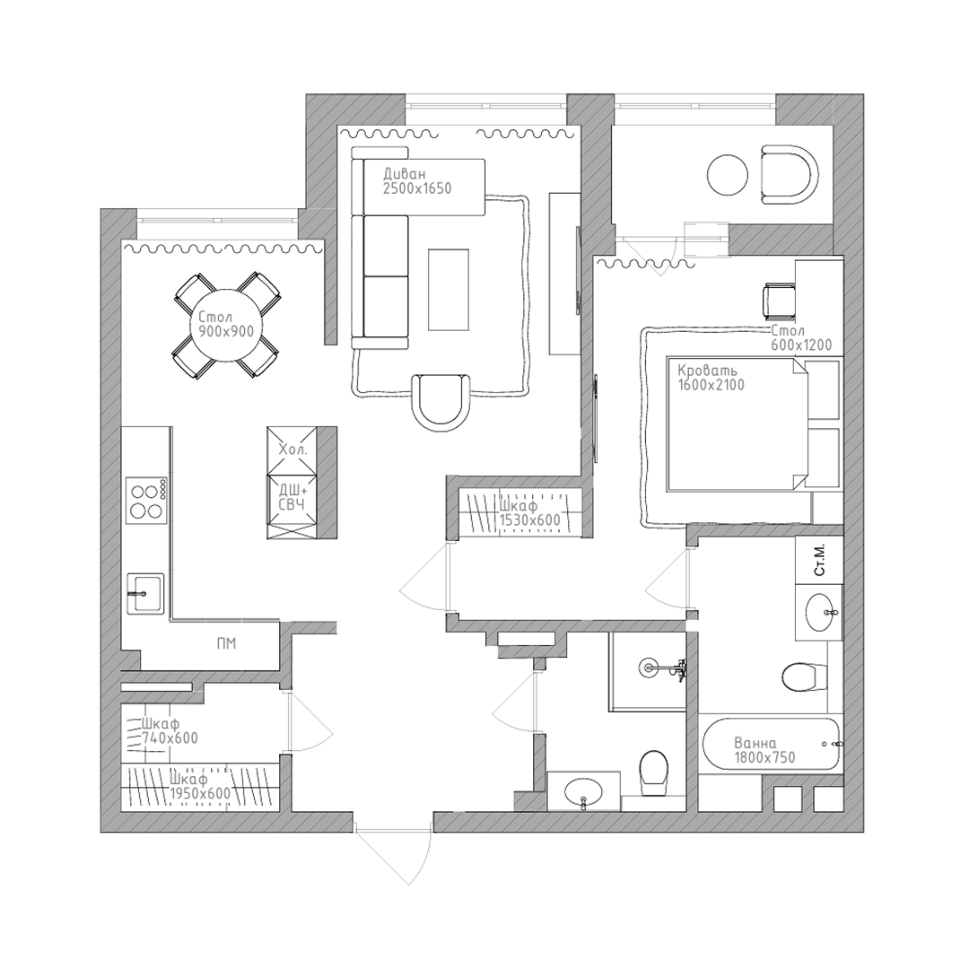 2-комнатная, 64.1 м², № 506 в Нобель