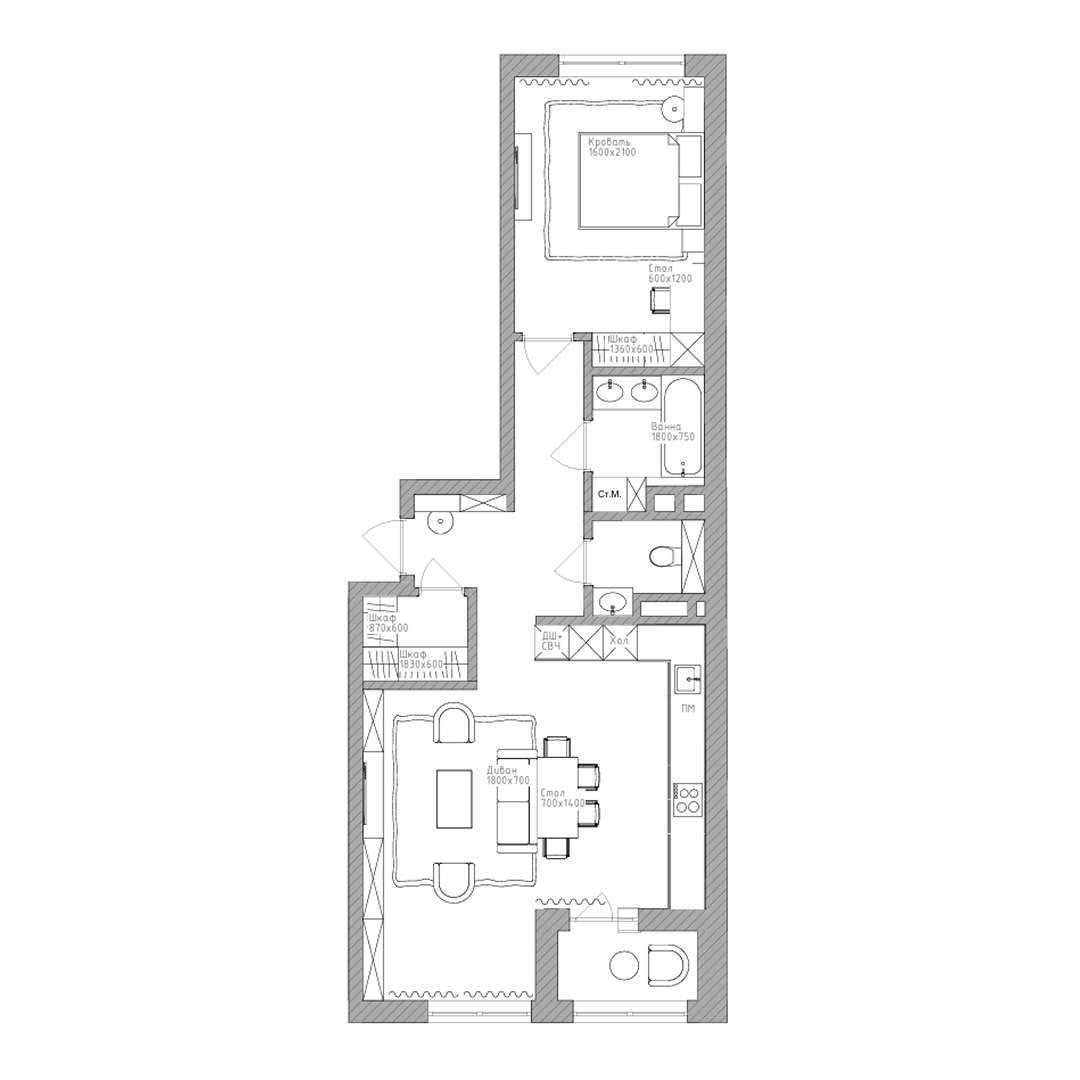 2-комнатная, 68.65 м², № 451 в Нобель