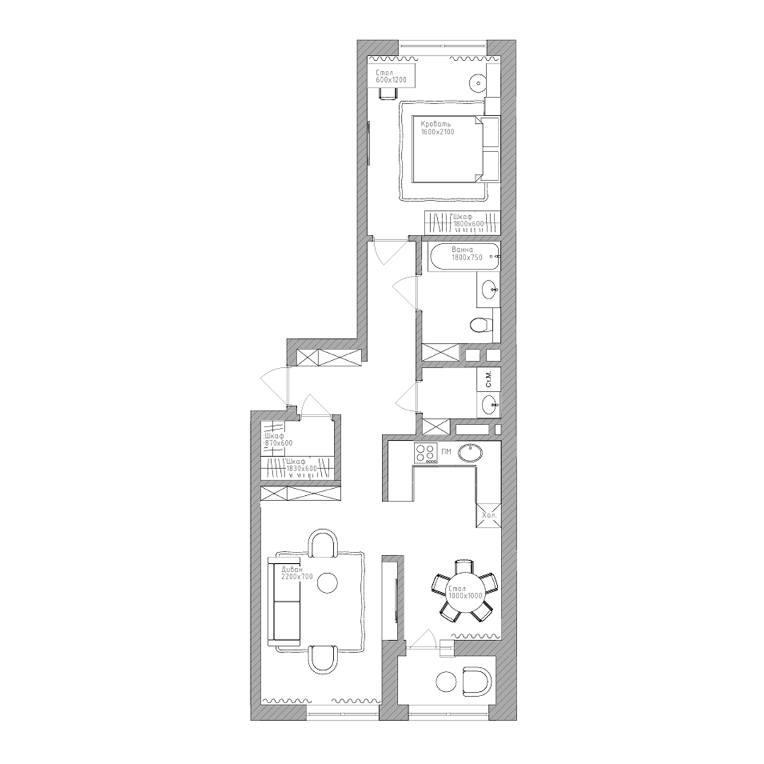 2-комнатная, 68.65 м², № 451 в Нобель
