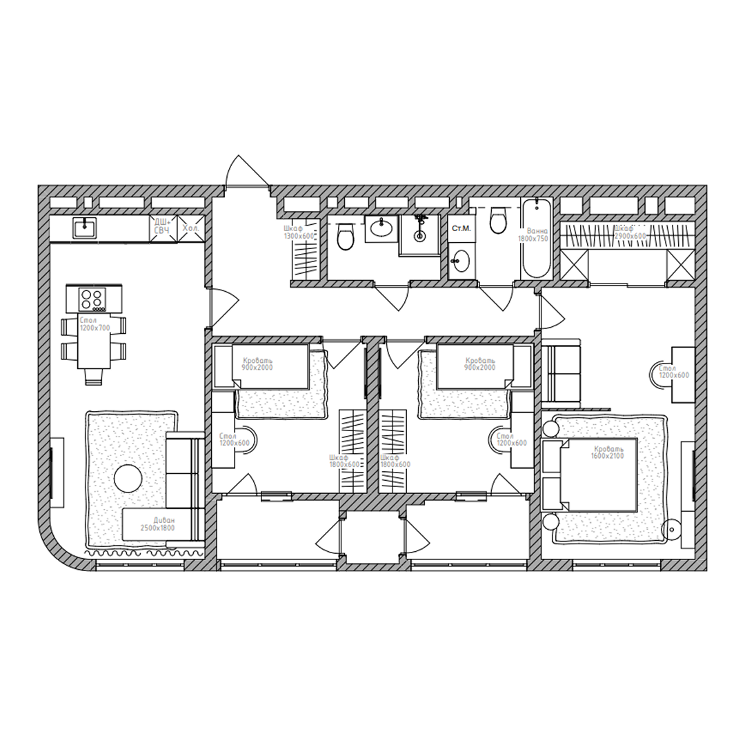 4-комнатная, 94.2 м², № 142 в Беринг