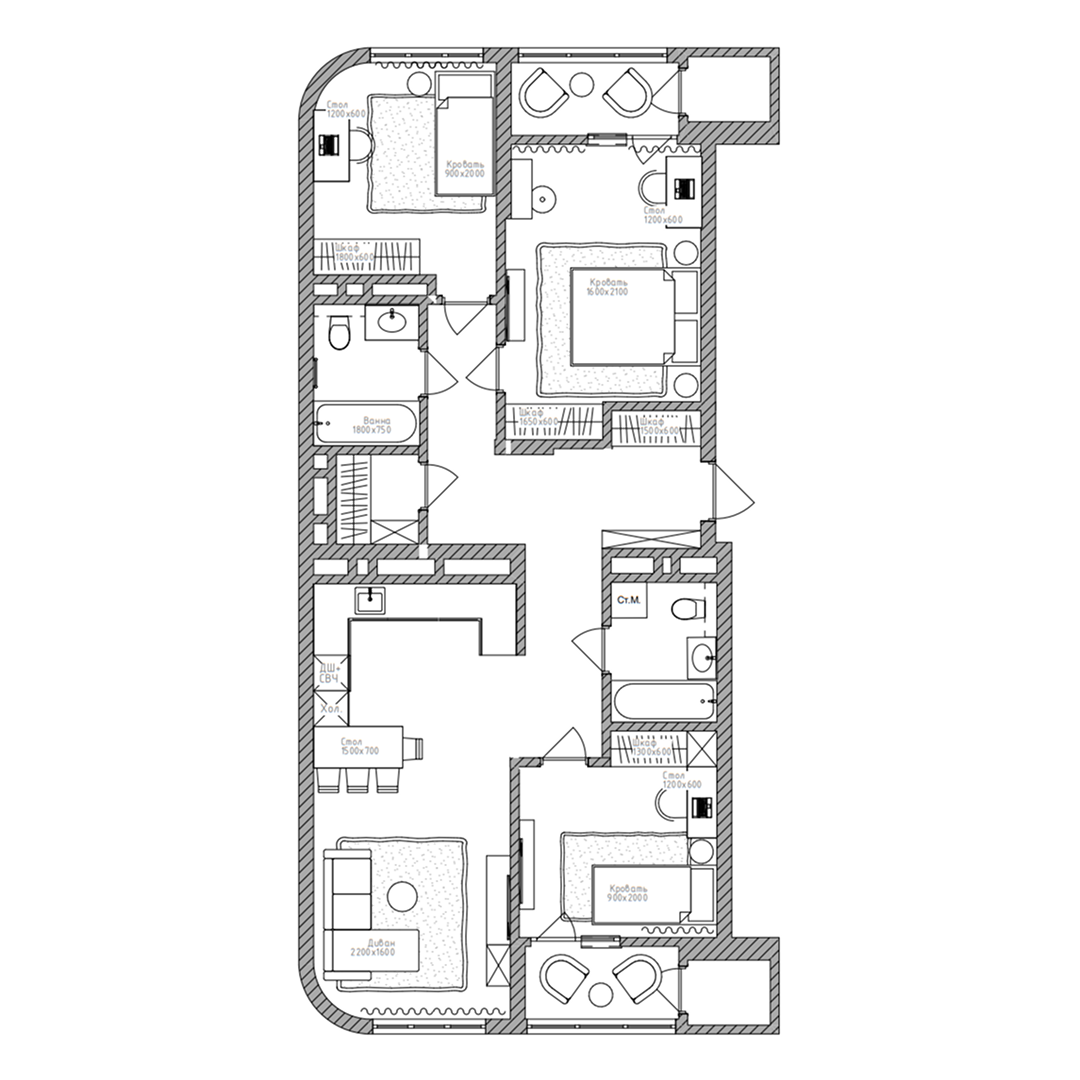 4-комнатная, 98.5 м², № 227 в Беринг