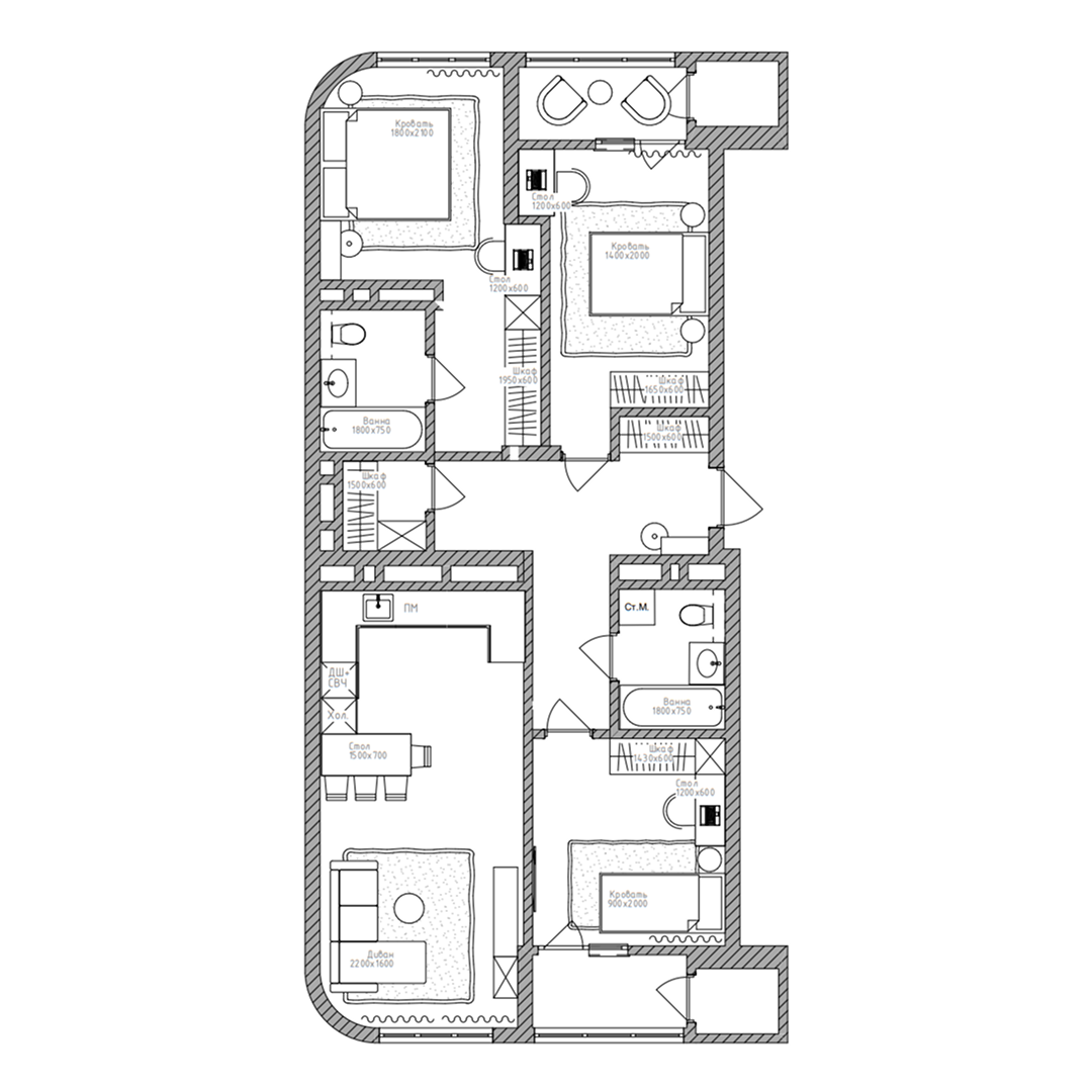 Студия, 98.8 м², № 191 в Беринг