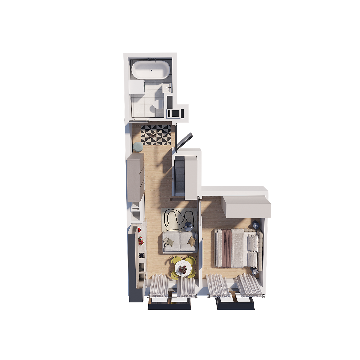 Планировка 1-комн. 3