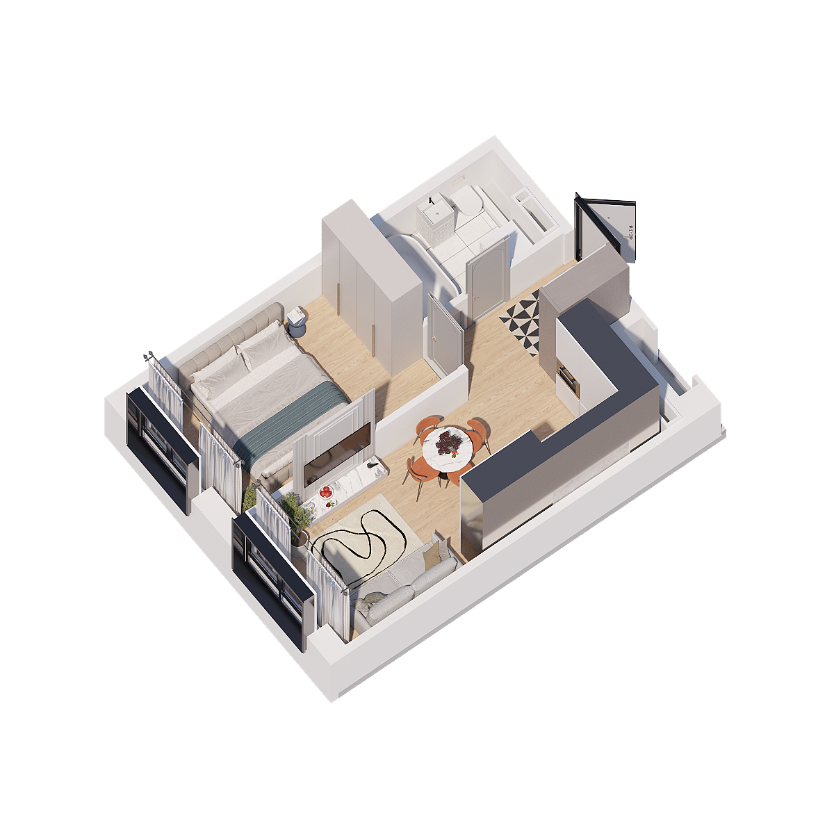 Планировка 1-комн. 6