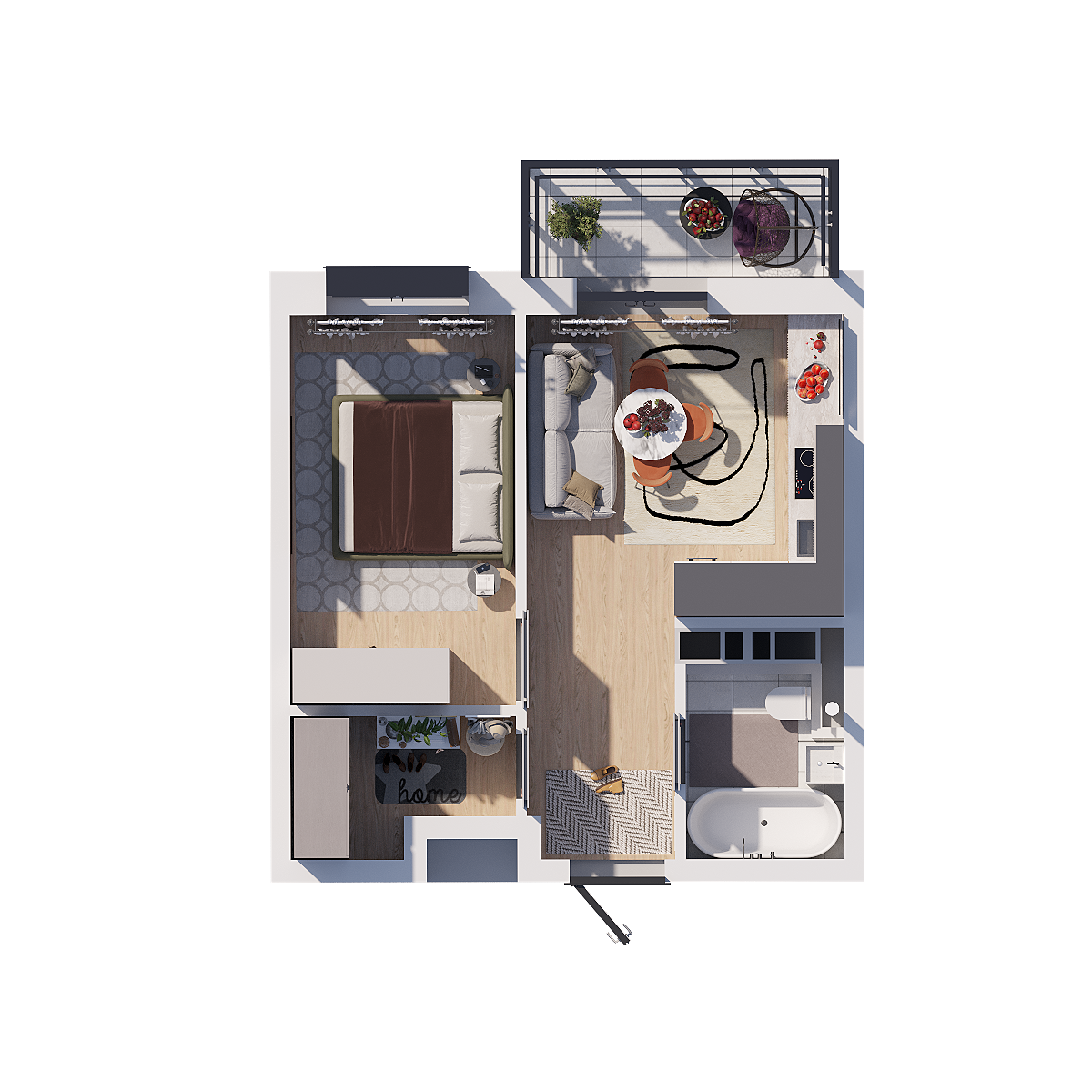 Планировка 1-комн. 3