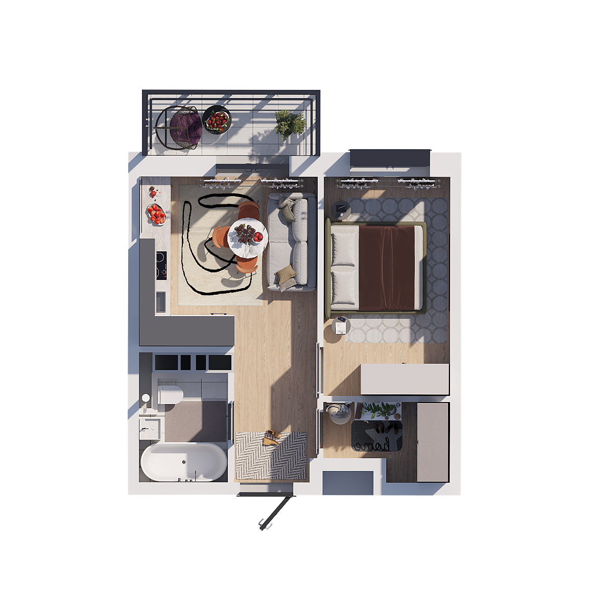 Планировка 1-комн. 4