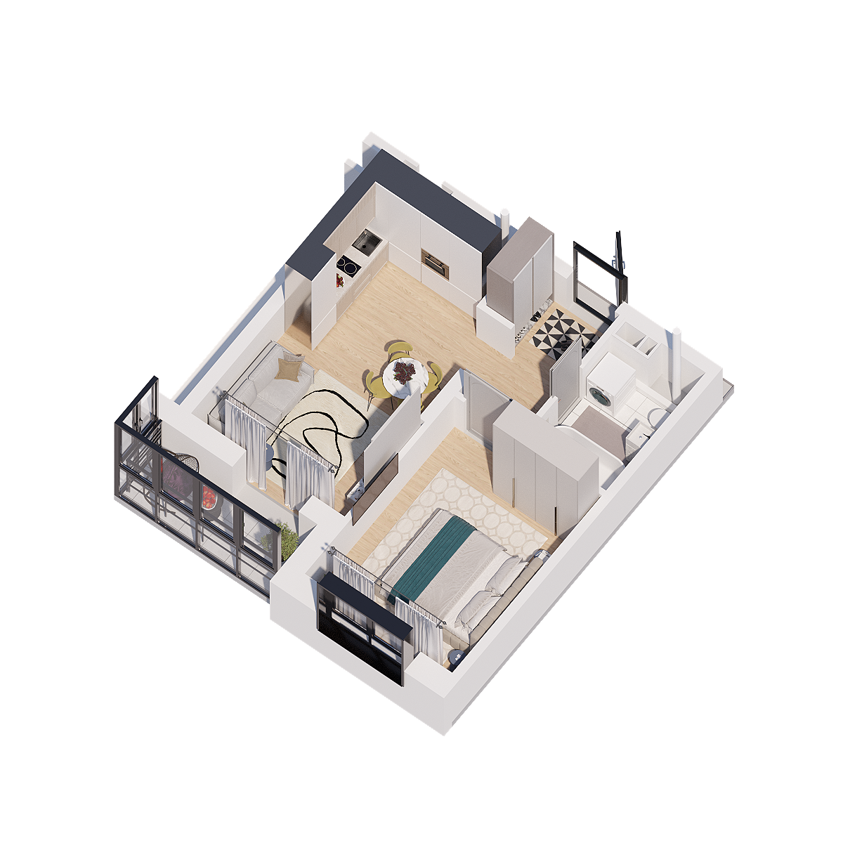Планировка 1-комн. 3