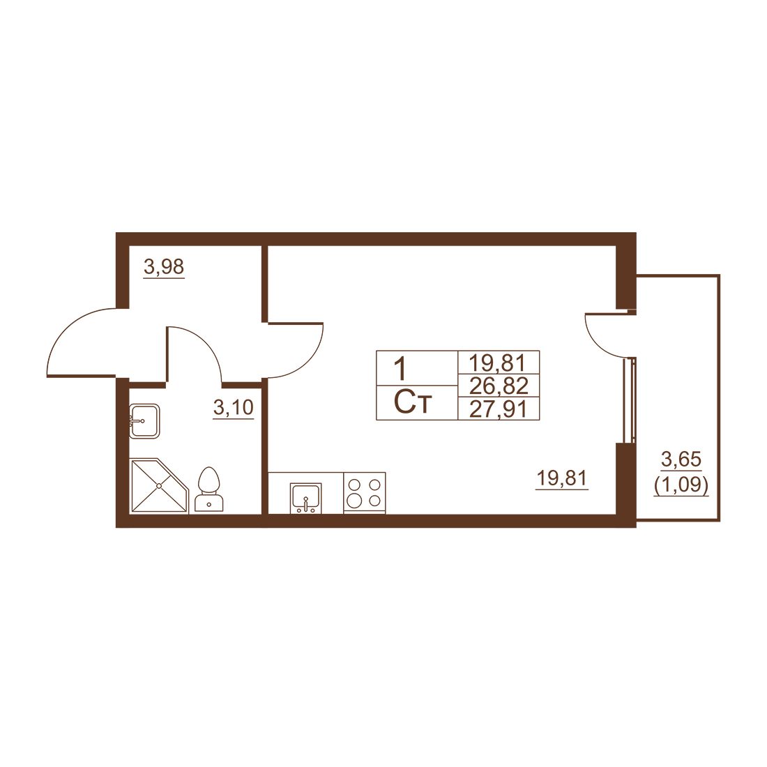 Планировка Студия
