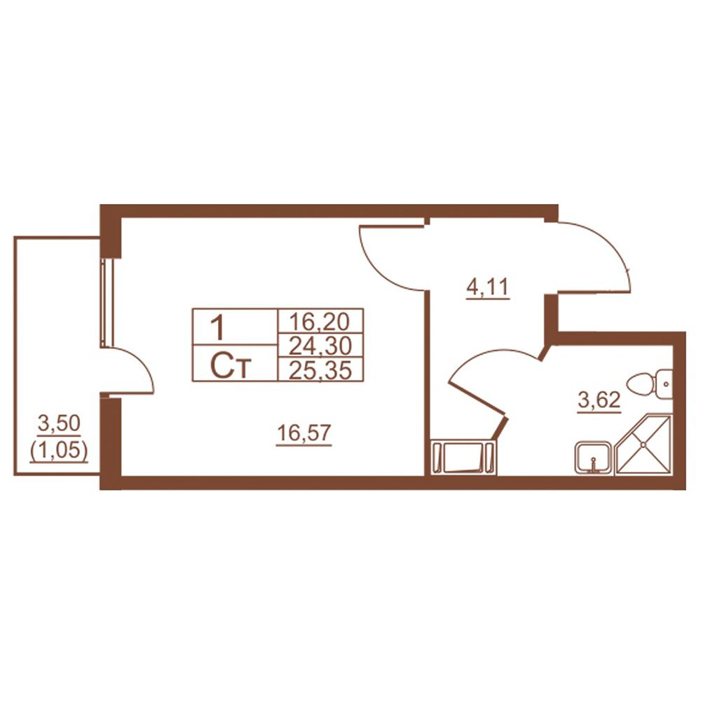 Планировка Студия