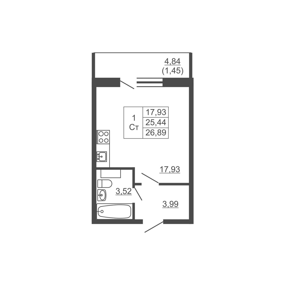 Планировка Студия