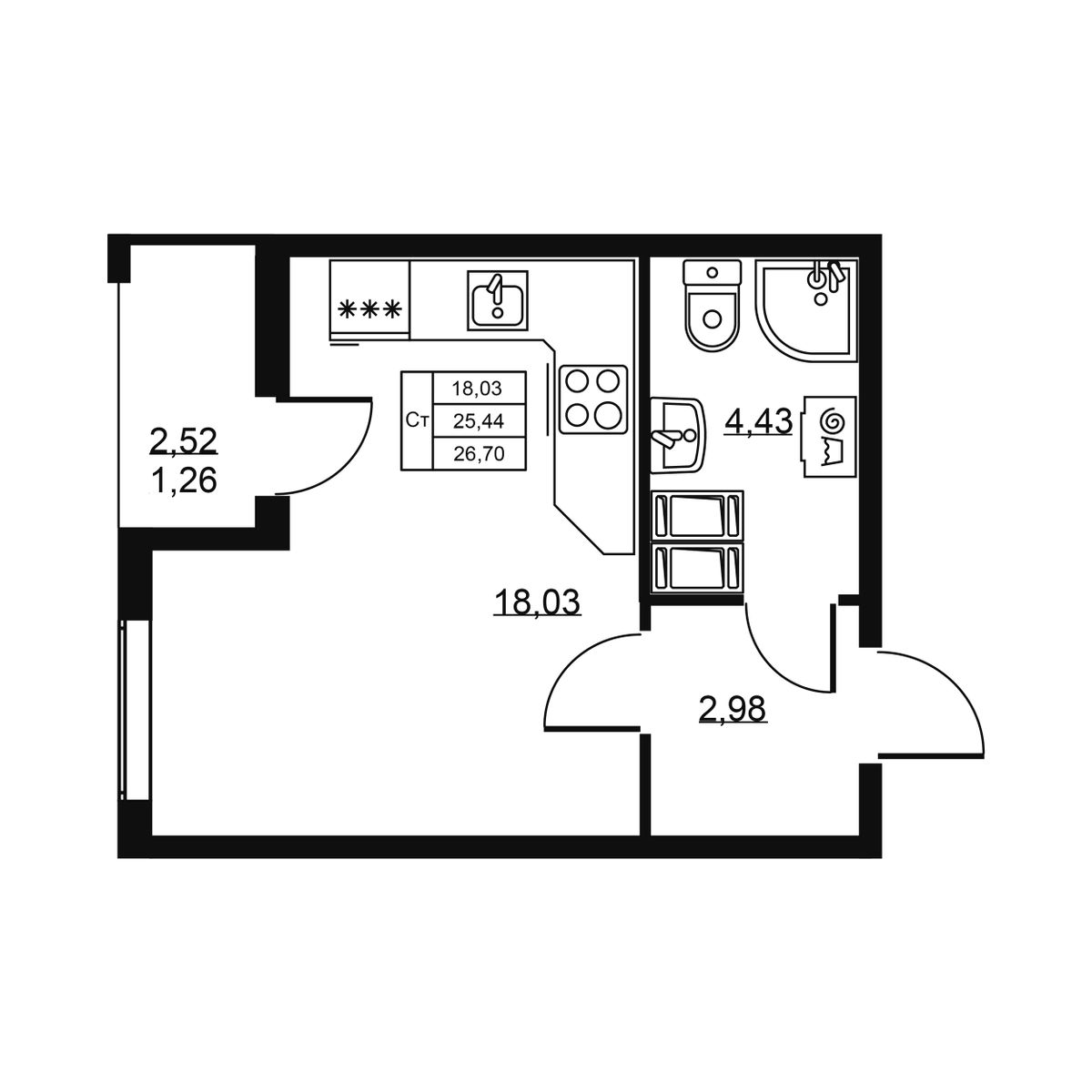 Планировка Студия