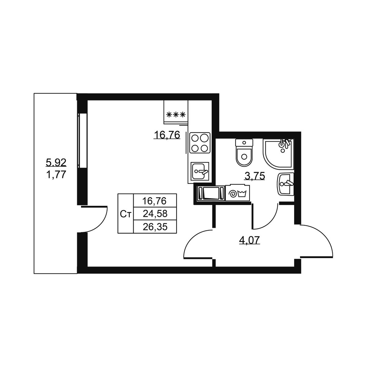 Планировка Студия