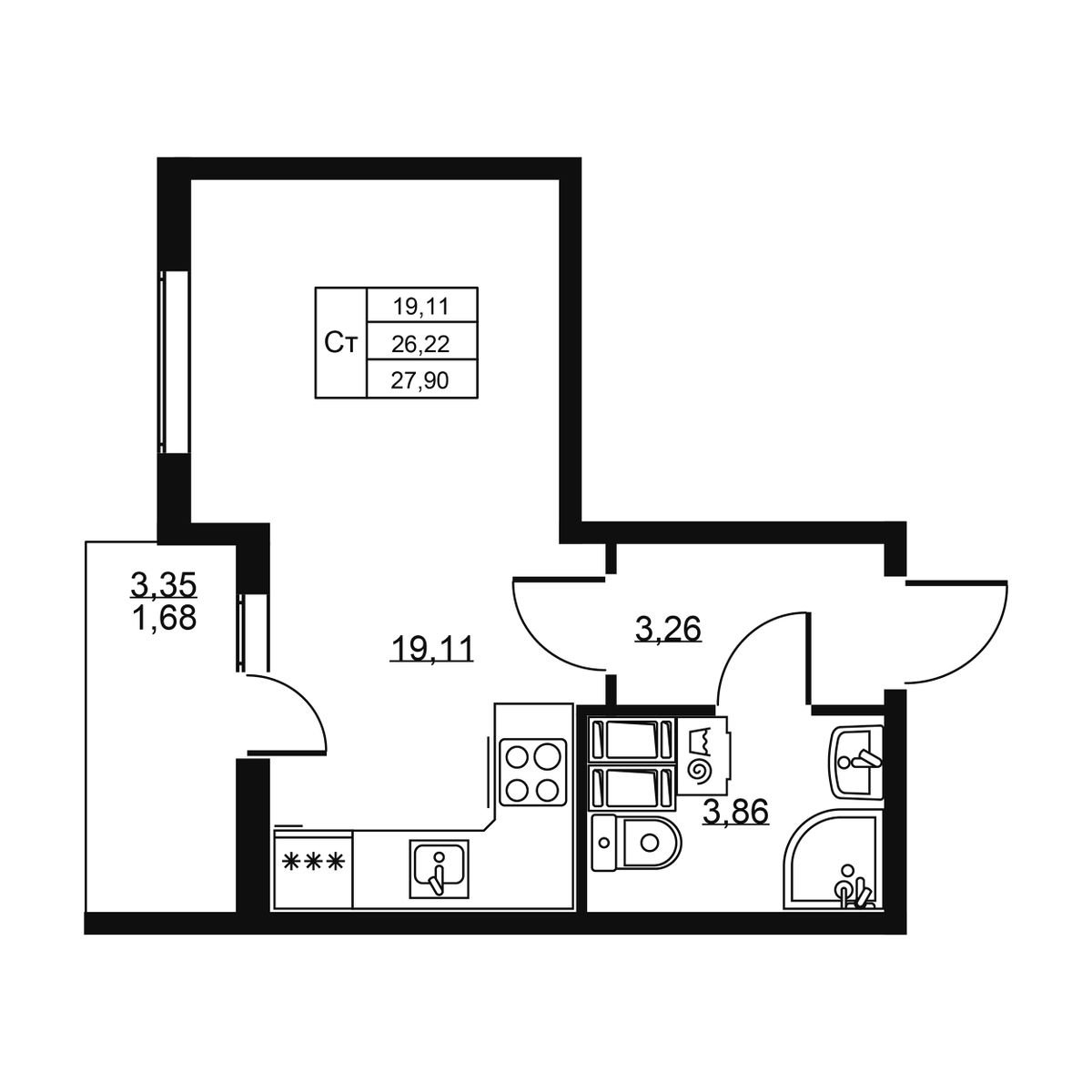 Планировка Студия