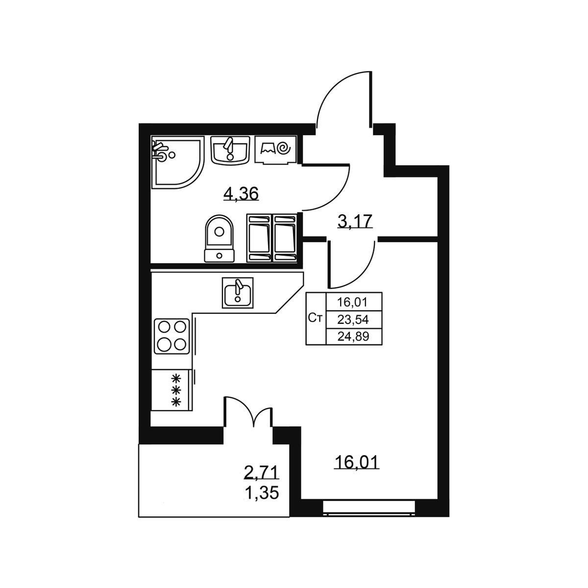 Планировка Студия