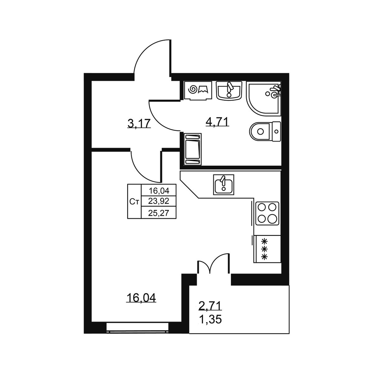 Планировка Студия