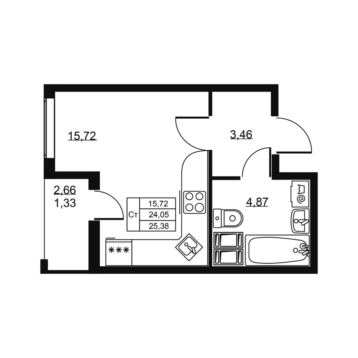 Планировка Студия