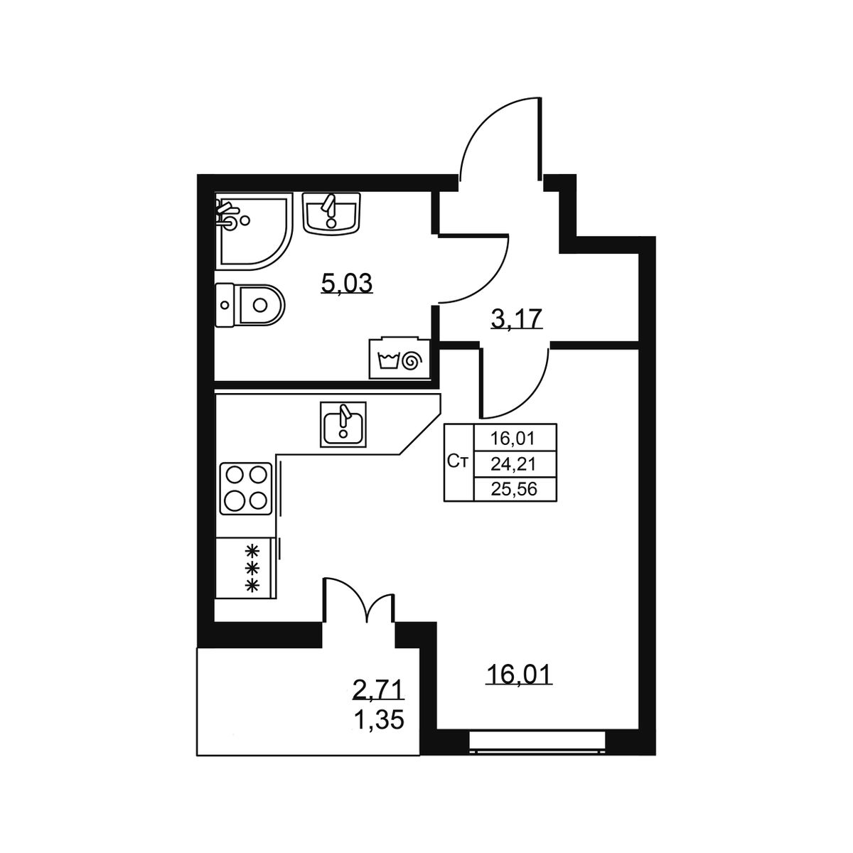 Планировка Студия