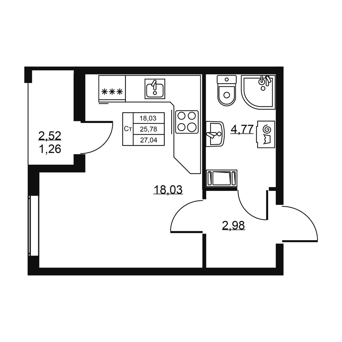 Планировка Студия