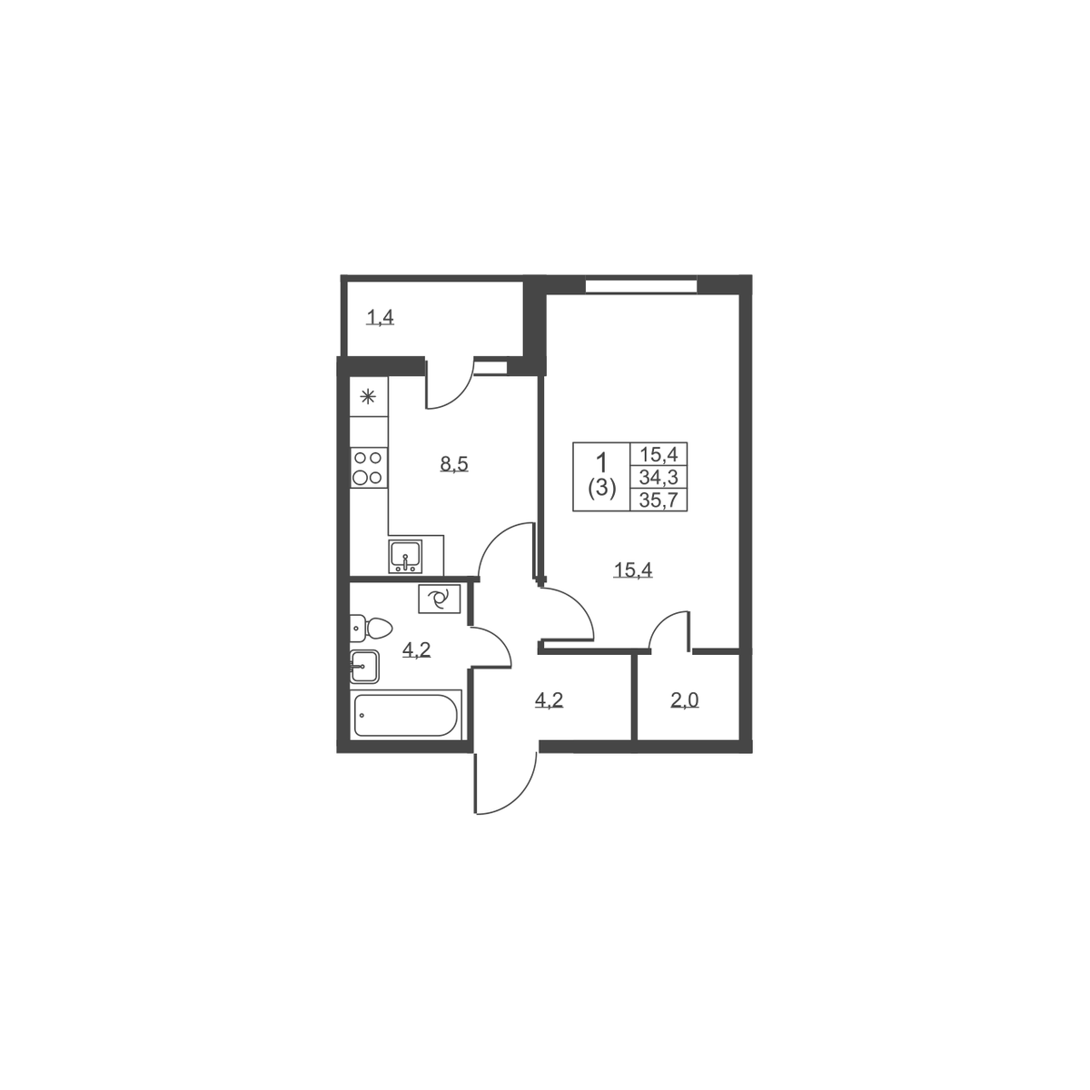 Планировка 1-комн.