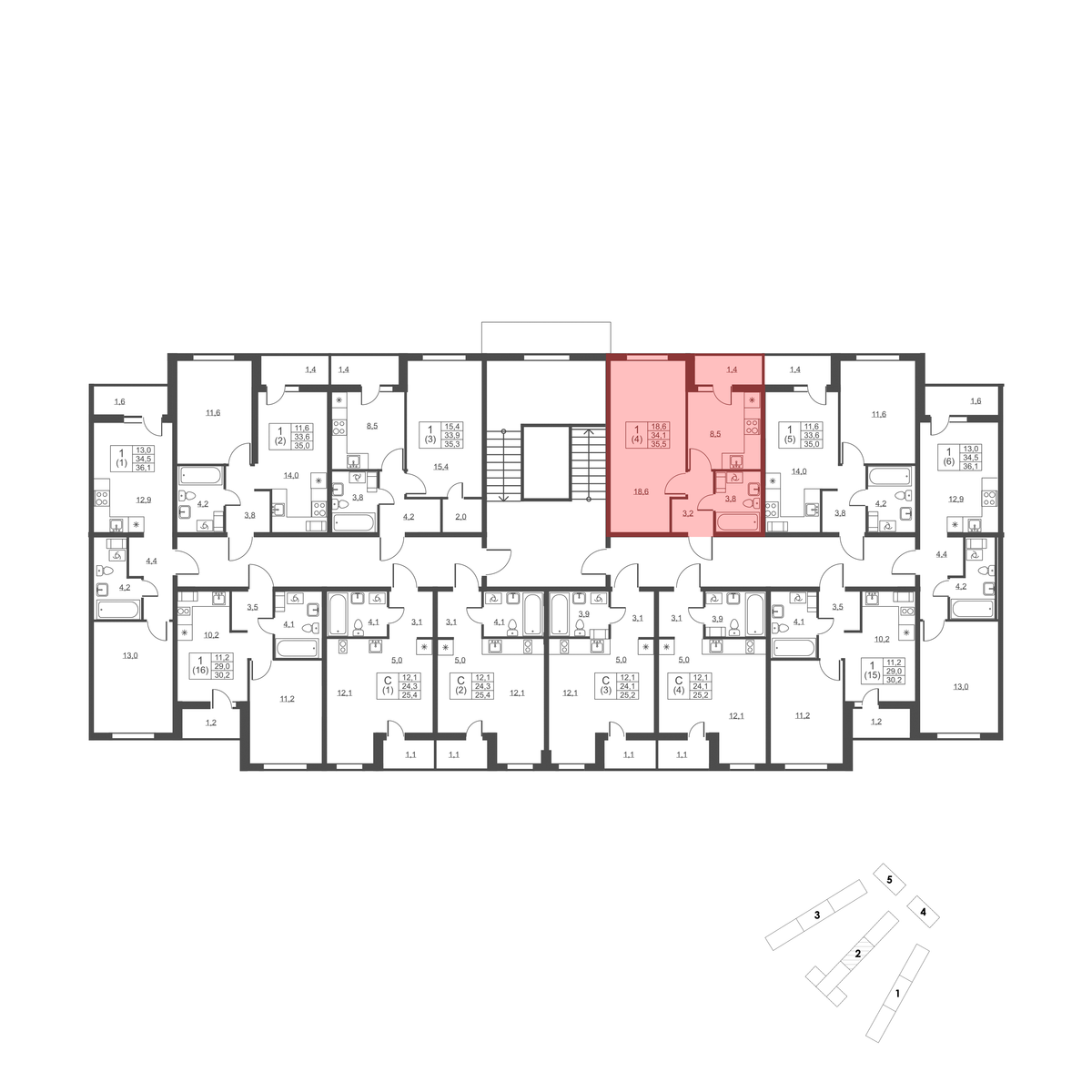 Планировка 1-комн. 4