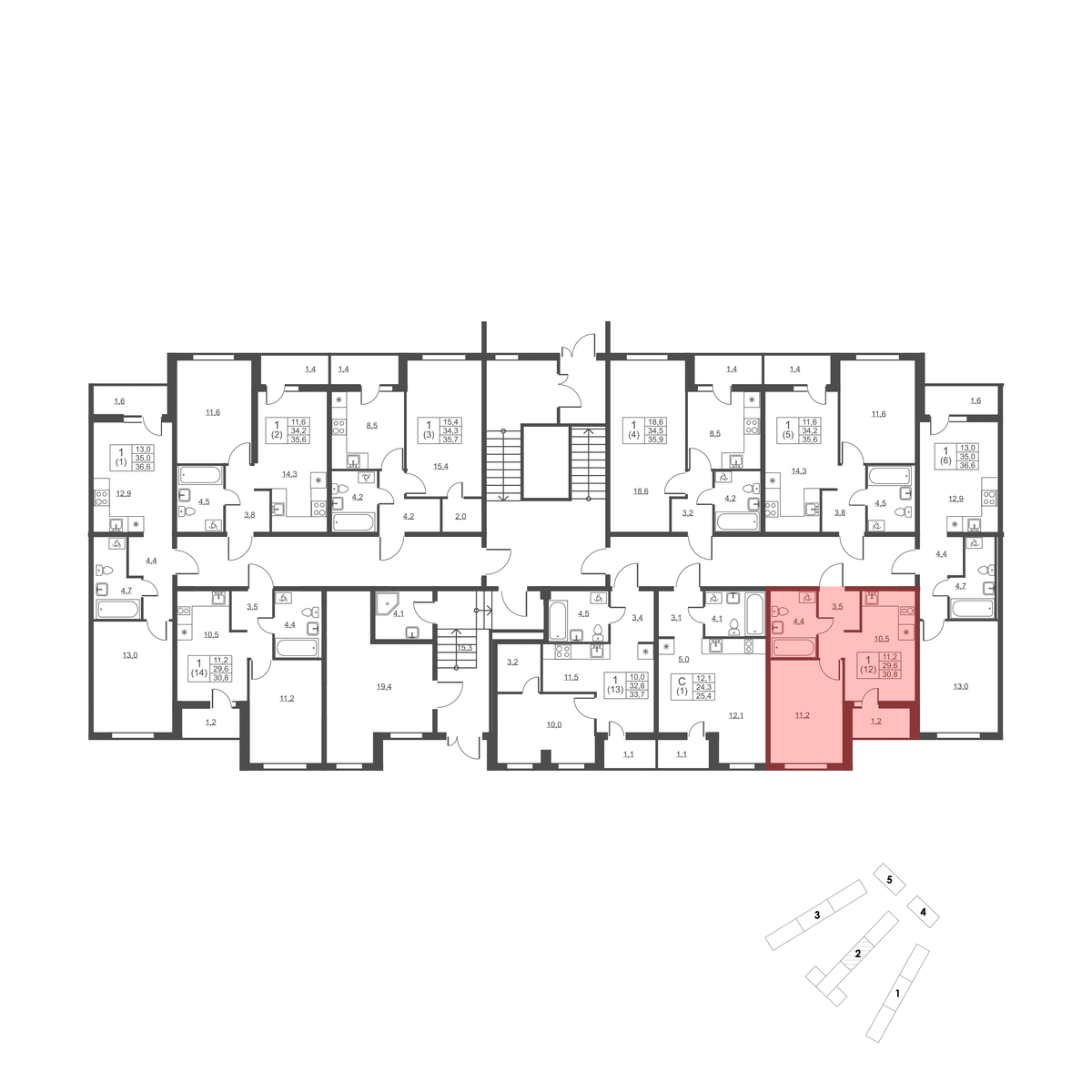 Планировка 1-комн. 4