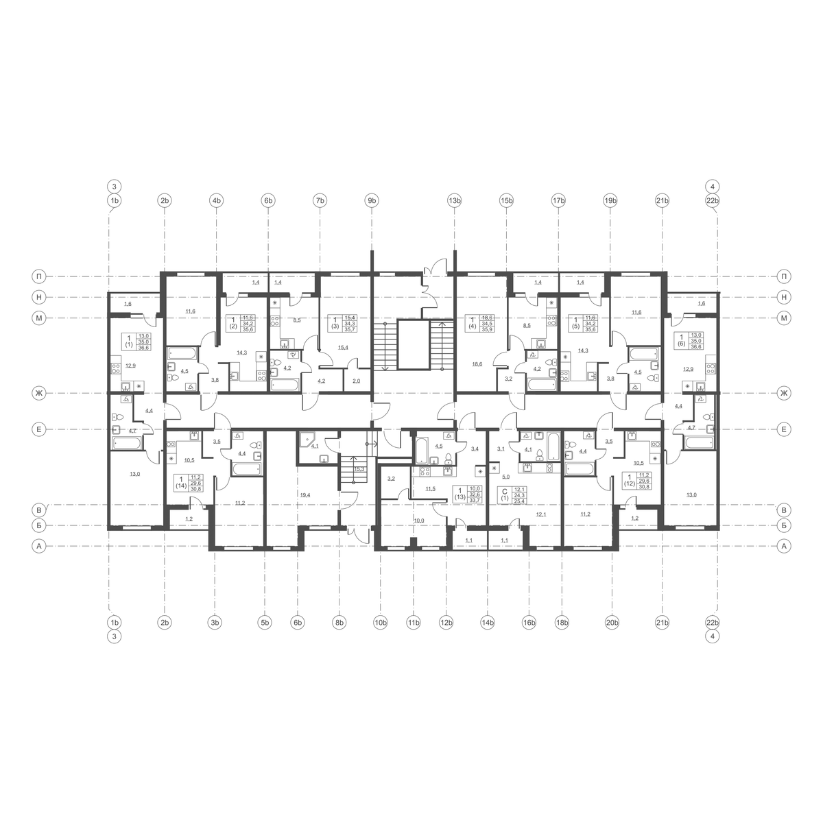 Планировка 1-комн. 5