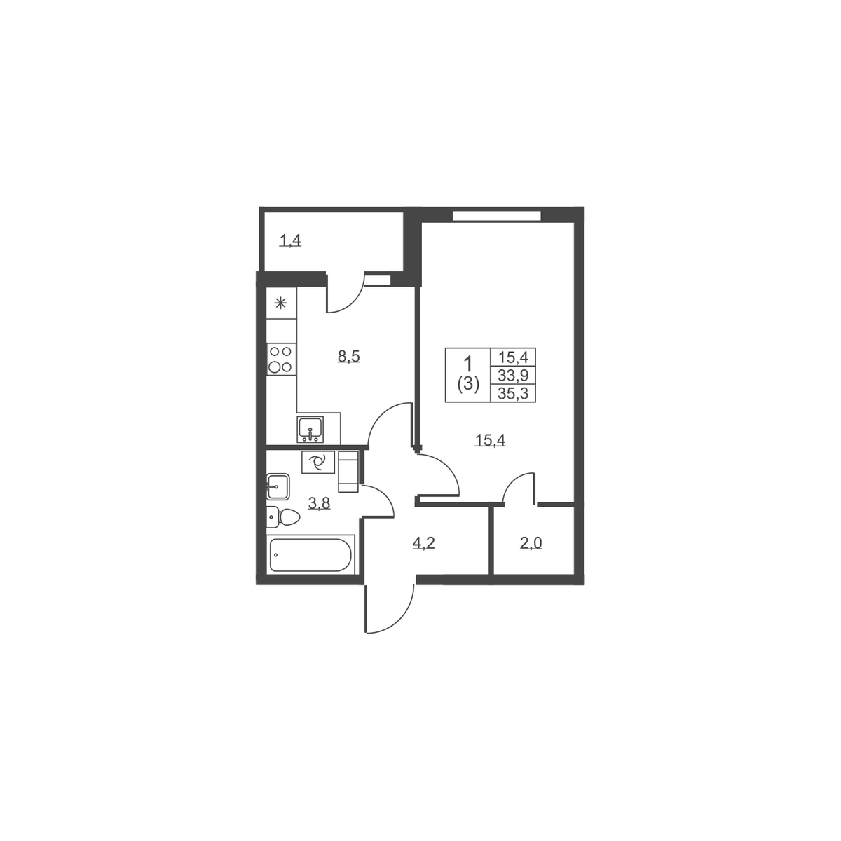 Планировка 1-комн.