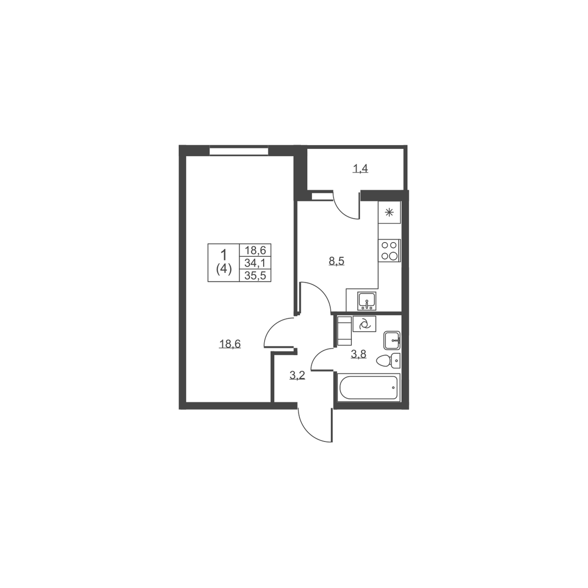 Планировка 1-комн.