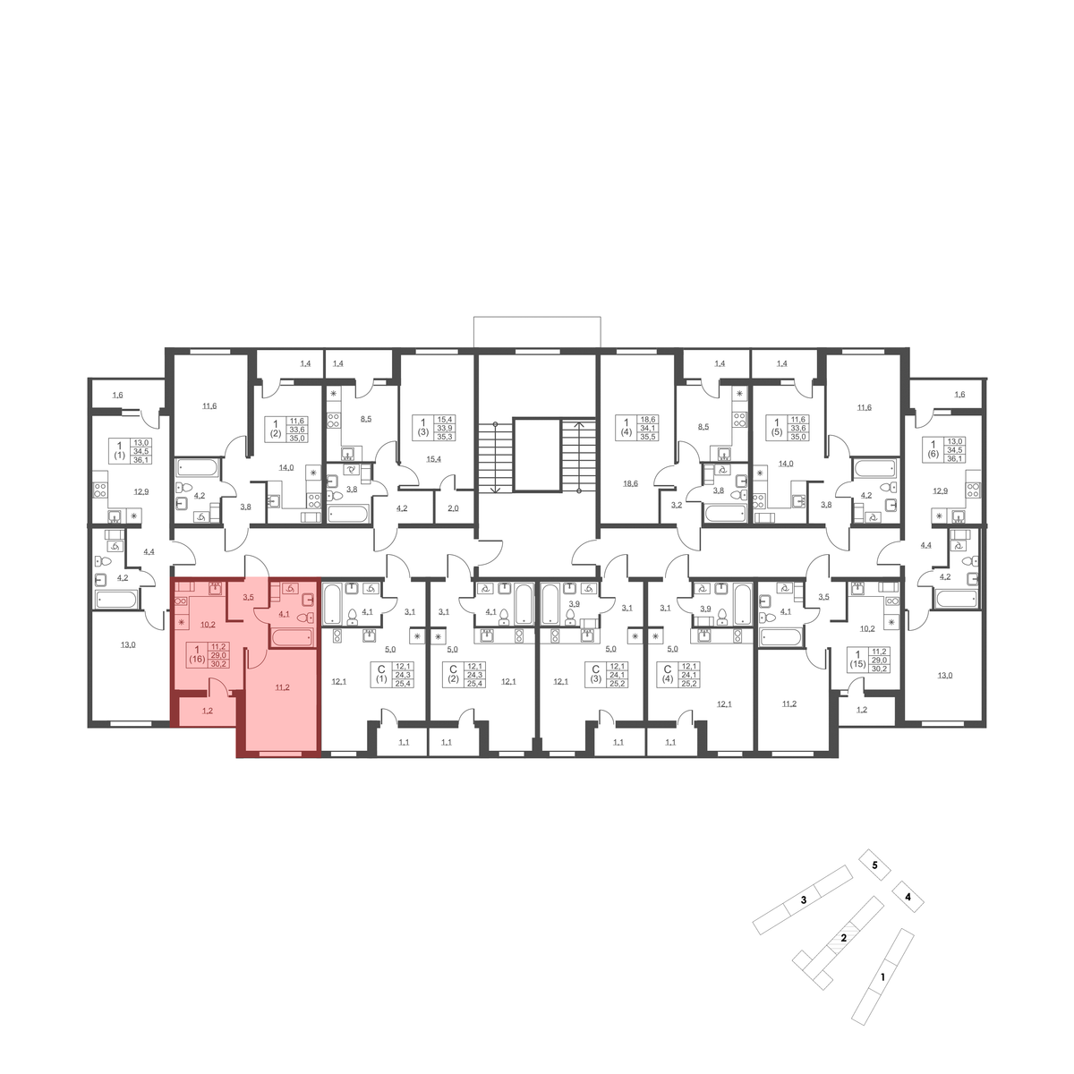 Планировка 1-комн. 4