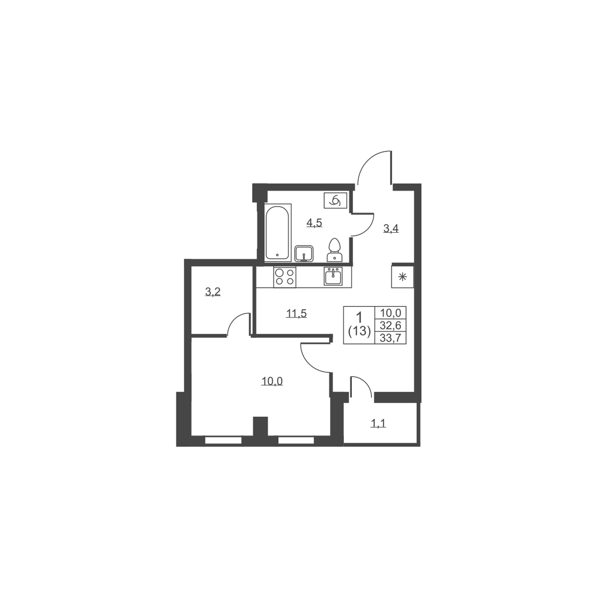 Планировка 1-комн.