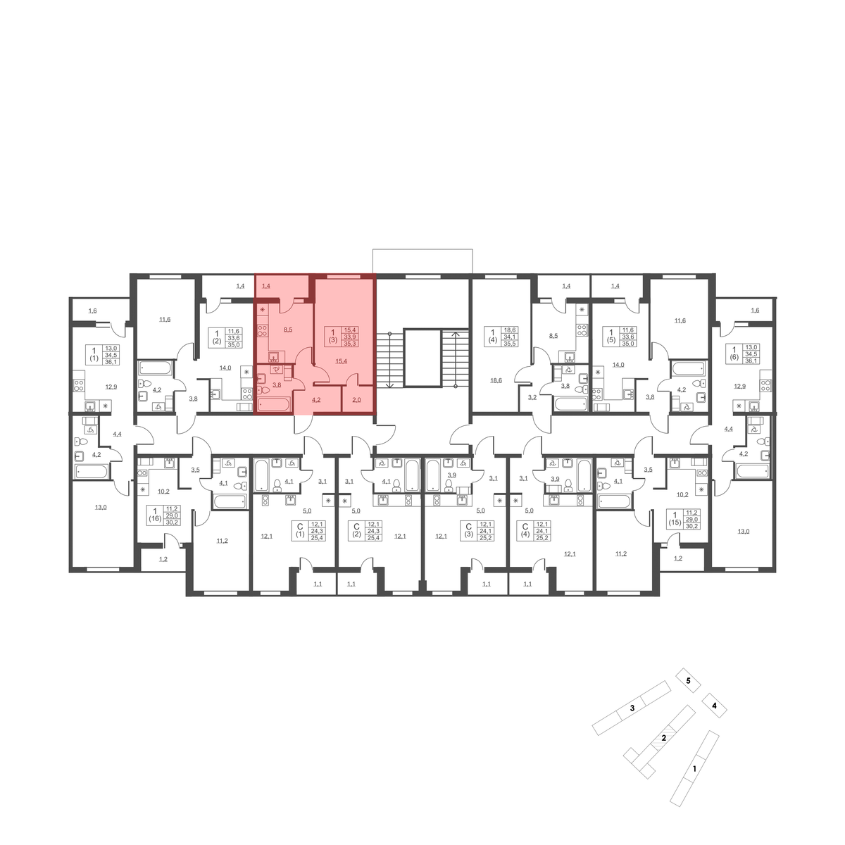 Планировка 1-комн. 4