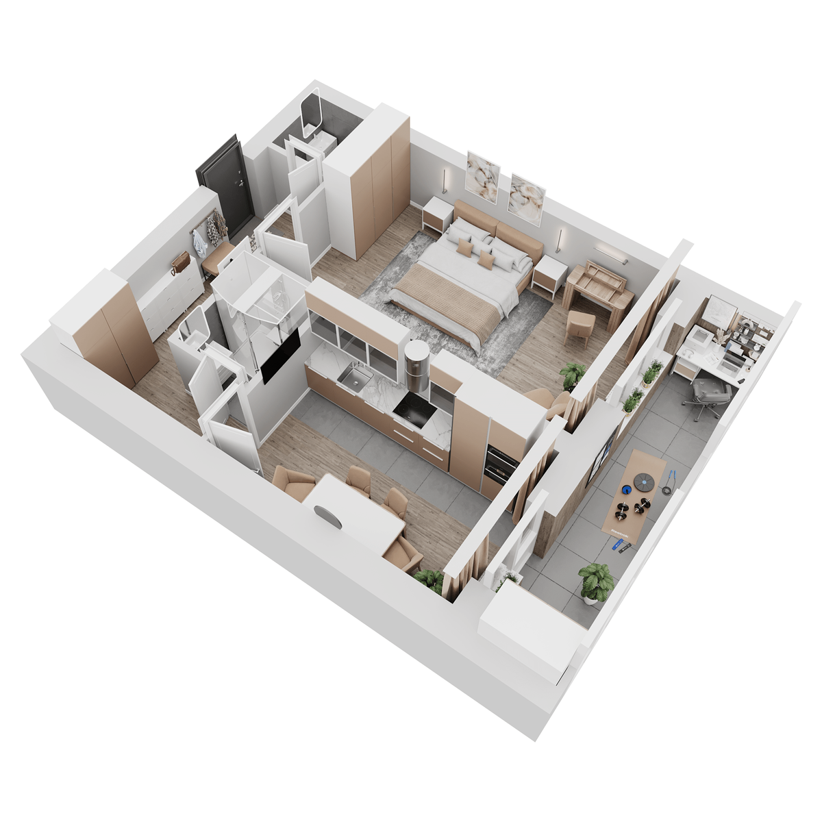 Планировка 1-комн. 3