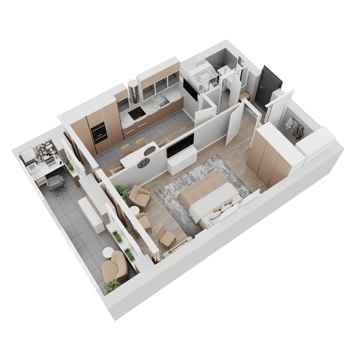 Планировка 1-комн. 3