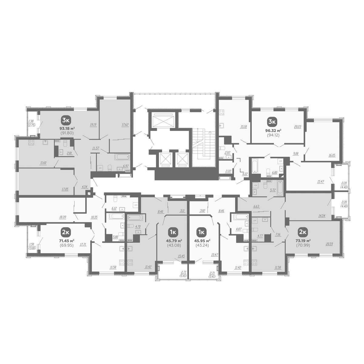 Планировка 3-комн. 4