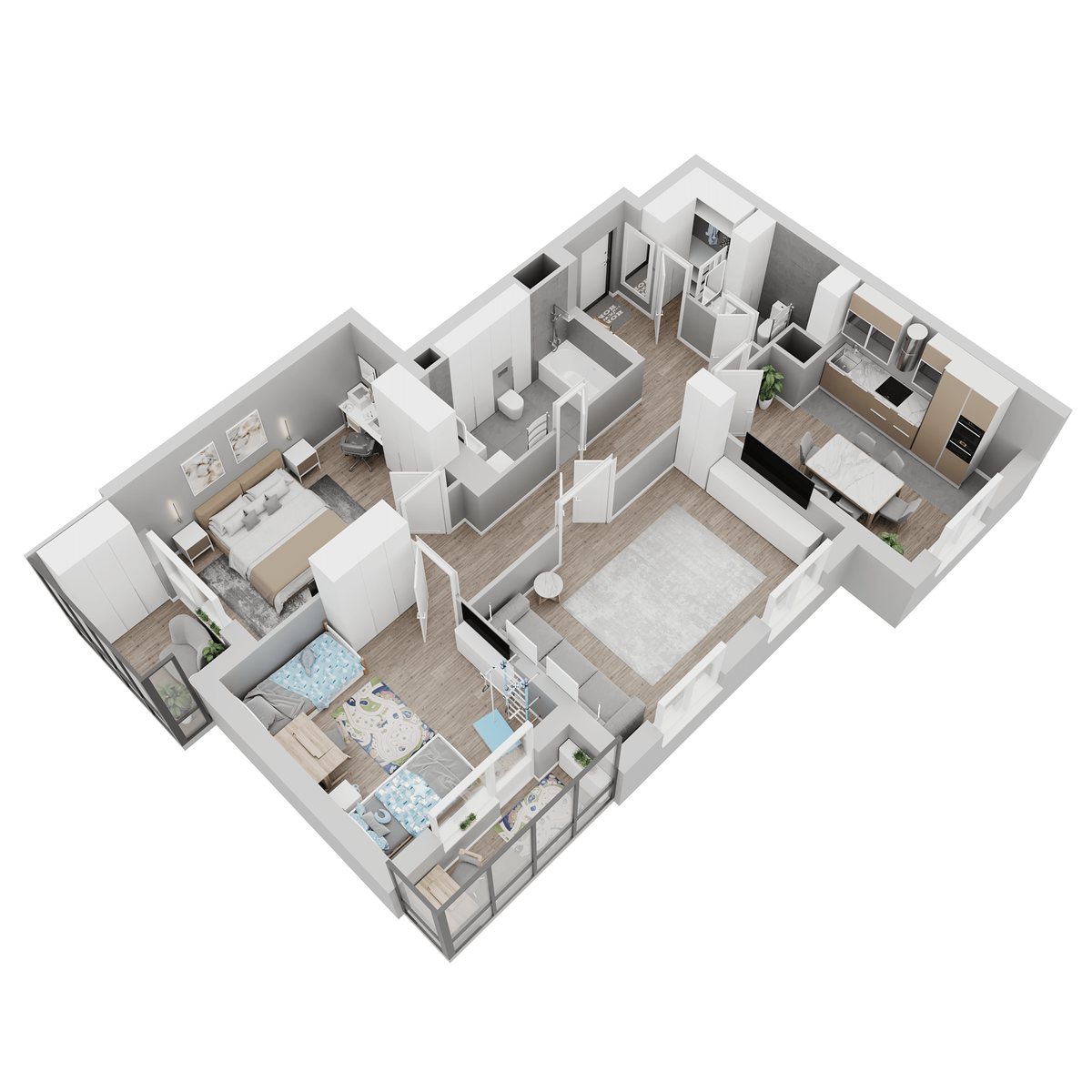 Планировка 3-комн. 3