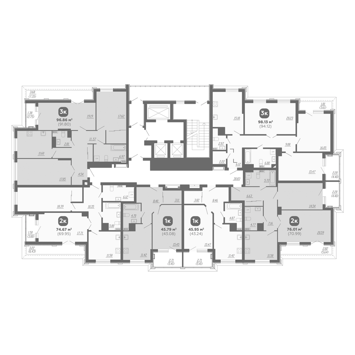 Планировка 3-комн. 4