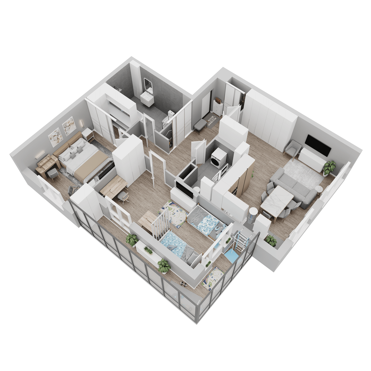 Планировка 3-комн. 3