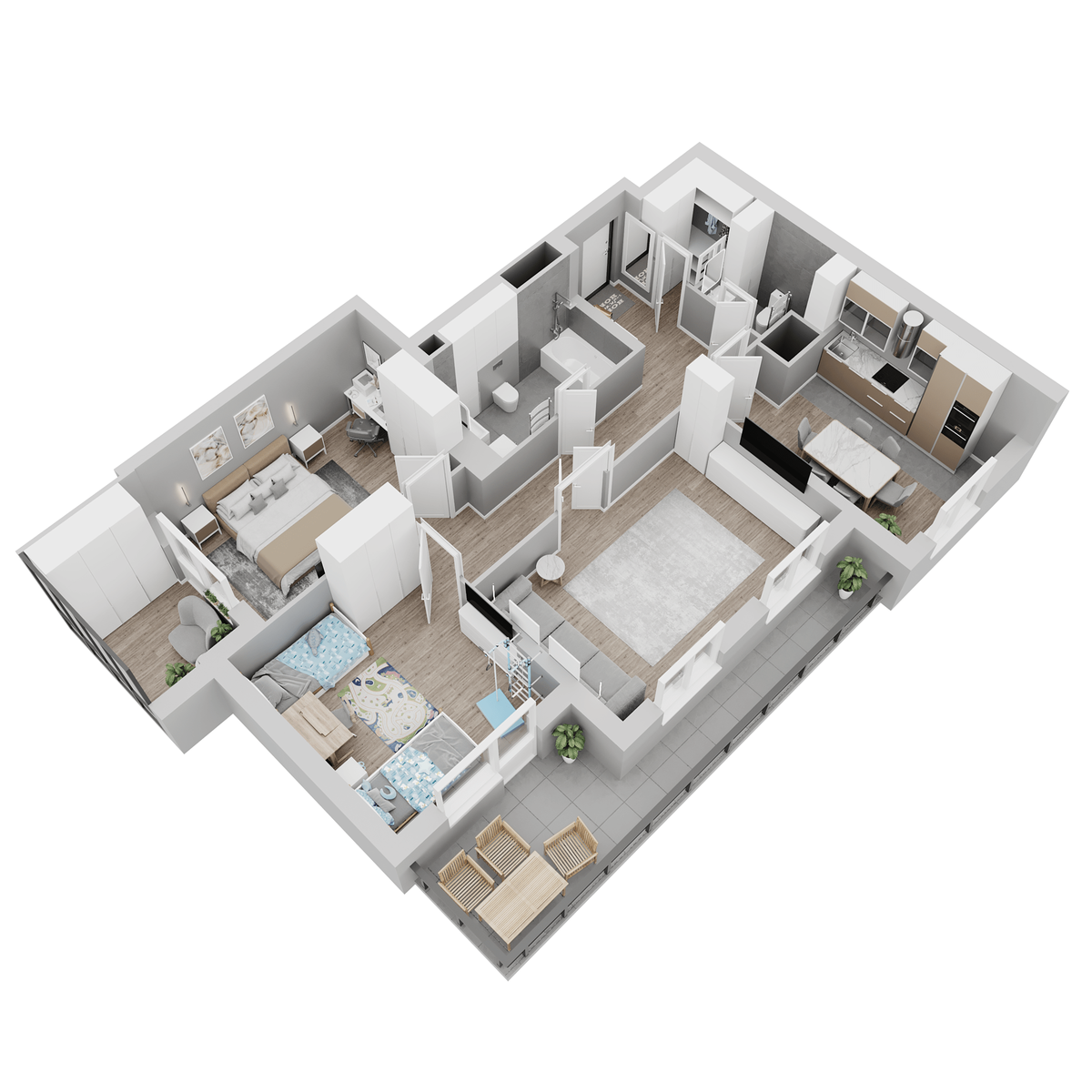 Планировка 3-комн. 3