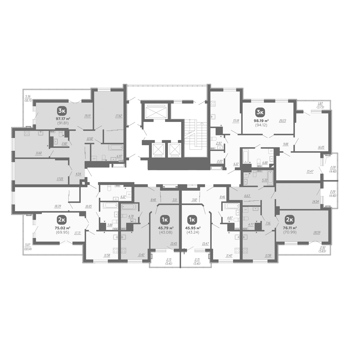 Планировка 3-комн. 4