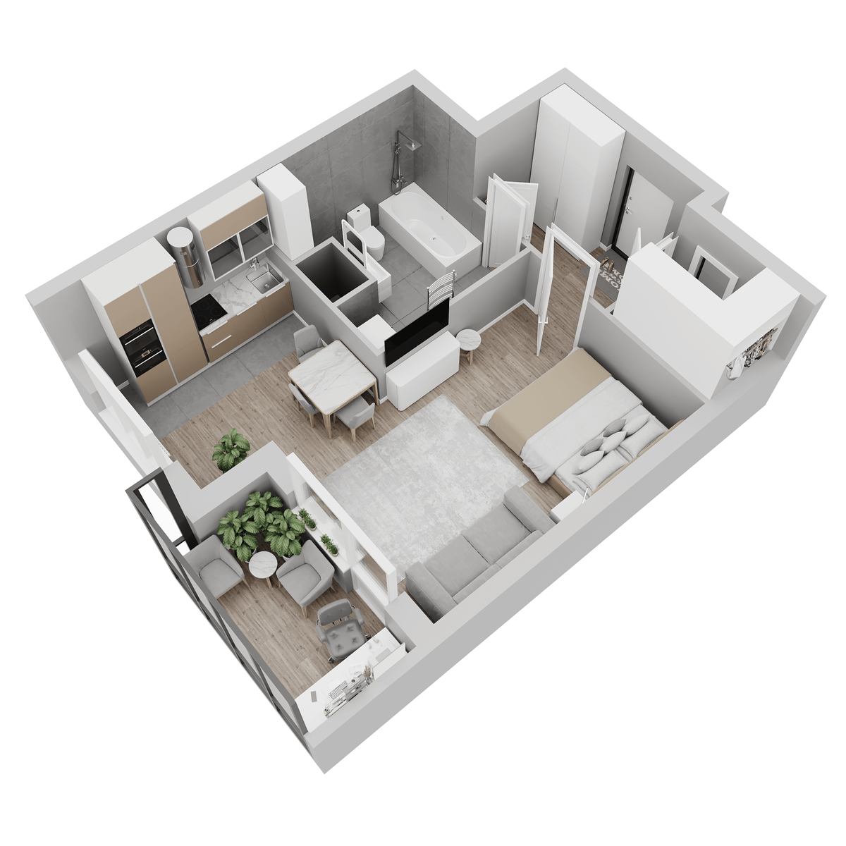 Планировка 1-комн. 3